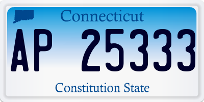 CT license plate AP25333