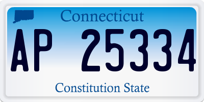 CT license plate AP25334