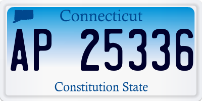 CT license plate AP25336