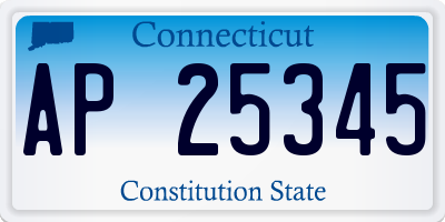 CT license plate AP25345