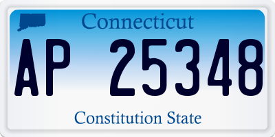 CT license plate AP25348