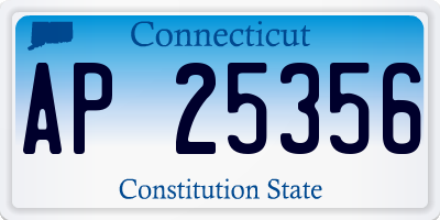 CT license plate AP25356