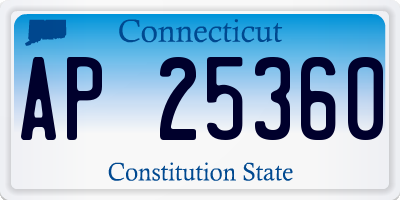 CT license plate AP25360