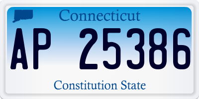 CT license plate AP25386