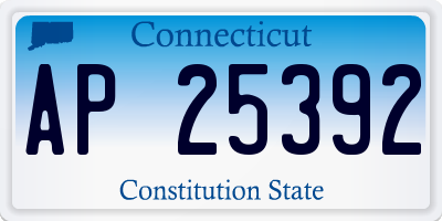 CT license plate AP25392