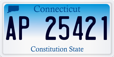 CT license plate AP25421