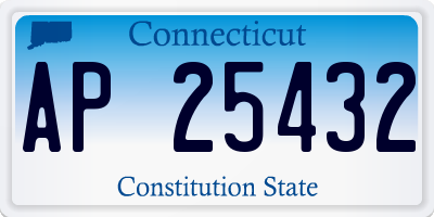 CT license plate AP25432