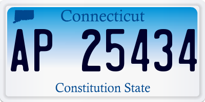 CT license plate AP25434