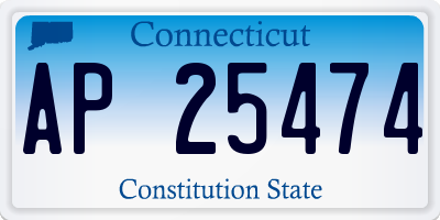 CT license plate AP25474