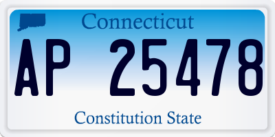CT license plate AP25478