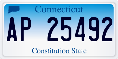 CT license plate AP25492