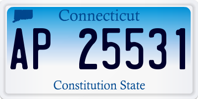 CT license plate AP25531