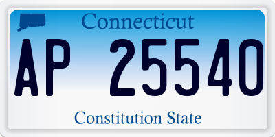 CT license plate AP25540