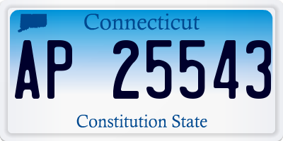 CT license plate AP25543