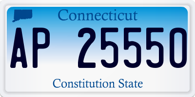 CT license plate AP25550