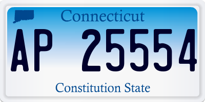 CT license plate AP25554
