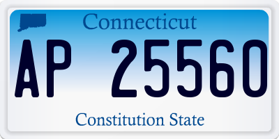CT license plate AP25560