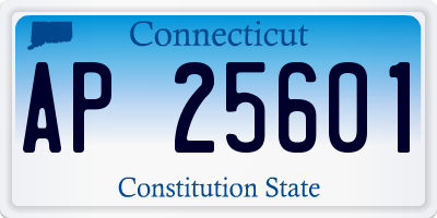 CT license plate AP25601