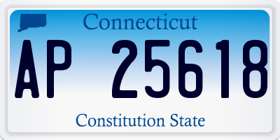 CT license plate AP25618