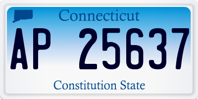 CT license plate AP25637