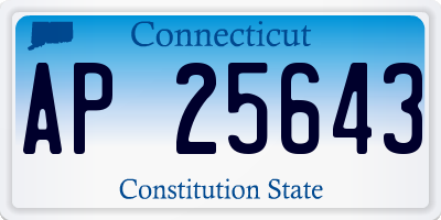 CT license plate AP25643
