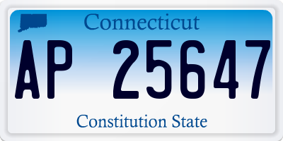 CT license plate AP25647