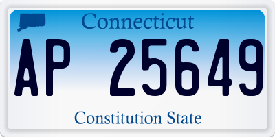 CT license plate AP25649