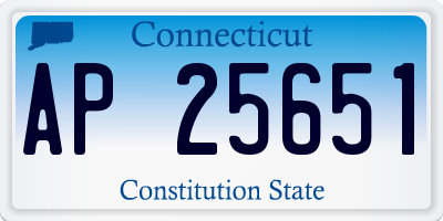 CT license plate AP25651