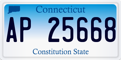 CT license plate AP25668
