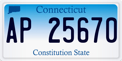 CT license plate AP25670