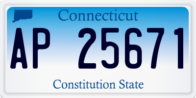 CT license plate AP25671