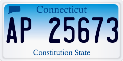 CT license plate AP25673