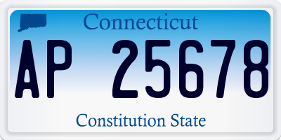 CT license plate AP25678