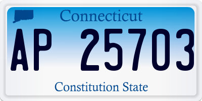 CT license plate AP25703