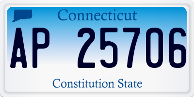 CT license plate AP25706