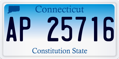CT license plate AP25716