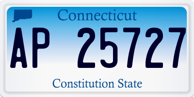 CT license plate AP25727