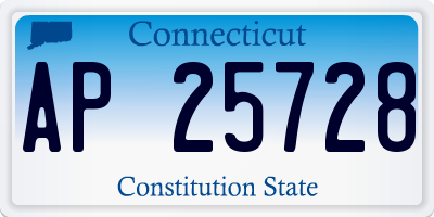 CT license plate AP25728