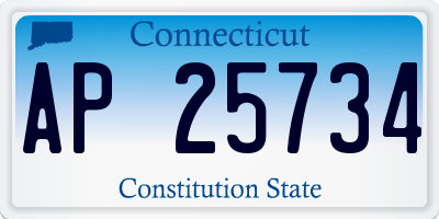 CT license plate AP25734