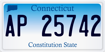 CT license plate AP25742