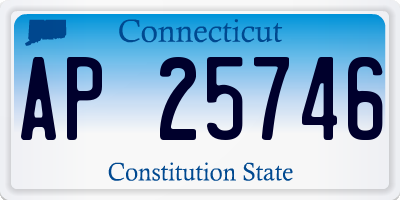 CT license plate AP25746