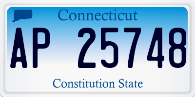 CT license plate AP25748