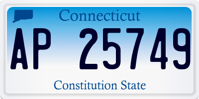 CT license plate AP25749