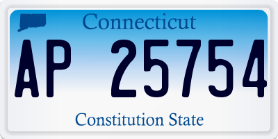 CT license plate AP25754