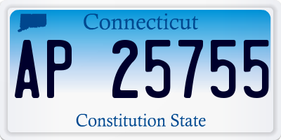CT license plate AP25755