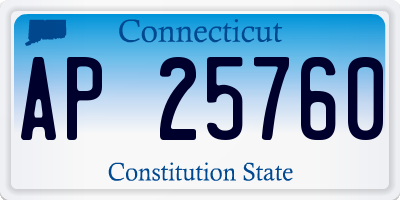 CT license plate AP25760