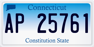 CT license plate AP25761
