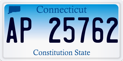 CT license plate AP25762