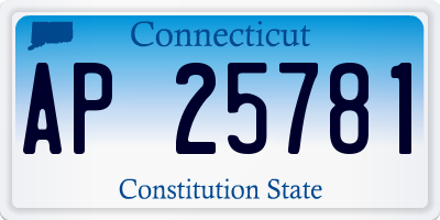 CT license plate AP25781