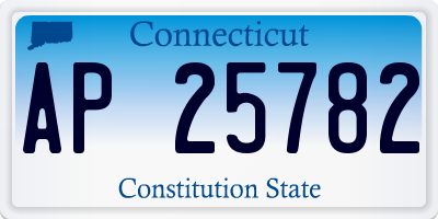 CT license plate AP25782